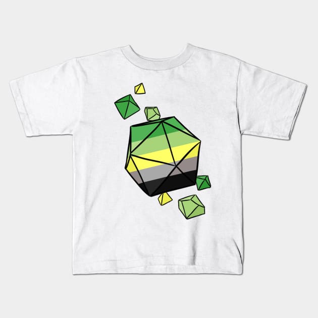Aro Pride Flag Dice Kids T-Shirt by Blizardstar